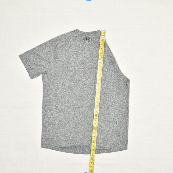 Under Armour Men T Shirt Crew Neck Short Sleeve Polyester Gray Size M Tech Tee - Picture 6 of 8
